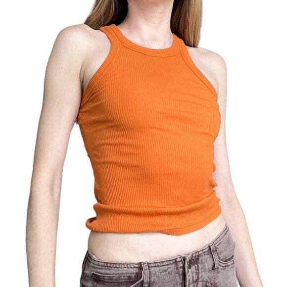 Hand-dyed Wesley from Bandier basic bronze orange tank top. Size XS. - Picture 2 of 7
